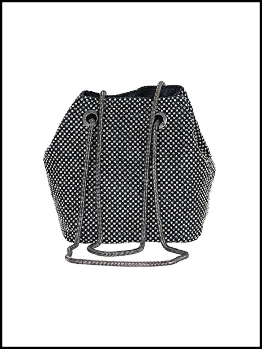 Rhinestone Evening Bag for Women Crystal Bucket Purse Sparkly Clutch Glitter